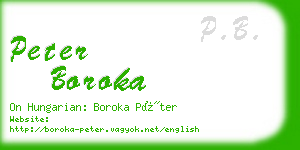 peter boroka business card